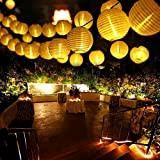 Qedertek Solar Lichterkette Lampion Außen 6 Meter 30 LED Laternen 2 Modi Wasserdicht Solar Beleuchtung für Garten, Hof, Hochzeit, Fest ...