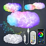 Regenbogen Wolken Licht,3D LED Wolken Lampe,Music Sync RGB Regenbogen LED Wolkenlicht,USB Licht Simulation Wolkenlampe mit Fernbedienung und App-Steuerung,Regenbogen-Nachtlicht für Schlafzimmer