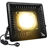 Relassy 50W LED Pflanzenlampe IP67 Wasserdicht COB LED Pflanzenlicht mit Wandhalterung und Schaltersteuerung, Vollspektrum Pflanzenlampe für Indoor- und Outdoor-Pflanzen (Ultradünner ...