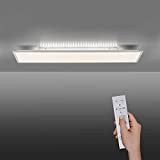 SellTec LED Panel dimmbar 120x30cm, Decken-Lampe mit indirekter Deckenbeleuchtung | Farbtemperatur mit Fernbedienung einstellbar, warmweiss - kaltweiss | Decken-Leuchte flach ...