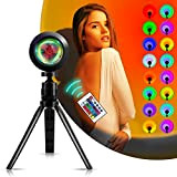 SerDa-Run Sunset Lamp Projection , 16 in1 Bunte Sonnenuntergang Lampe Rainbow Projektionslampe LED Nachtlicht mit 360°Drehung Aesthetic Room Decor für ...