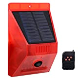 Solar-Alarm Licht mit Fernbedienung 129db 8 LED Rotes Licht für Teeplantage, Villa, Fabrik, Lager, Hotels