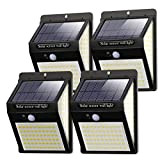 Solarlampen für Außen, 【4 Stück】Litogo 140 LED Solar Aussenleuchte mit Bewegungsmelder Wasserdichte Solarleuchten für Außen Winterfest 800LM 3 Modi 270° ...