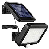 Solarlampen für Außen, MPJ 56 LED Solarleuchte Aussen mit Bewegungsmelder, IP65 Wasserdichte, 120°Beleuchtungswinkel, Solar Wandleuchte für Garten mit 7m Kabel