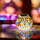 Solarleuchten Mosaik Solar licht Farbwechsel Star Solarlampe Night Light, Wasserdicht Kristallglas Globe Ball Stimmungslicht Deco Tischlampe für Party, Christmas, Garten, ...