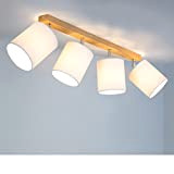 SPOT LIGHT Deckenleuchte Atike, Deckenlampe aus hochwertiger Eiche und Metall, 4-flammige Lampe für Wohnzimmer, Schlafzimmer & Büro, E27, weiß