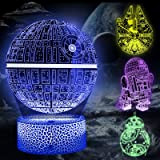 Star Wars 3D Lampe Geschenke, LED Illusion Nachtlicht mit 16 Farbwechsel und 4 Mustern, Geburtstag Deko Licht Weihnachts Geschenke für ...
