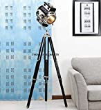 Thor Instruments.Co Hollywood Spotlight Searchlight Wooden Tripod Floor Lamp Light Home Decor Black by Thor Instruments.Co