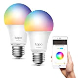TP-Link Tapo smarthome E27 Glühbirne, alexa glühbirnen, Mehrfarbrige alexa smart lampe, alexa zubehör, kompatibel mit Alexa, Google Assistant, Tapo App, ...