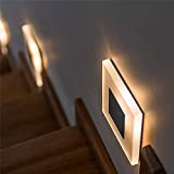 Twstyfal LED Treppenleuchte Treppenbeleuchtung Wandeinbauleuchte Beleuchtung von, Treppenleuchte, Wandeinbaustrahler, Treppenlicht Wandstrahler 230V Warmweiß (1 Pack)