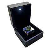 UKCOCO Würfel aus optischem Glas, Prisma mit Box, Maße 2,3 x 2,3 x 2,3 cm, für Lehrzwecke oder zur Dekoration