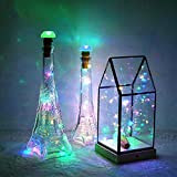 Uonlytech Solar Wine Bottle Lights with Cork, LED Copper Wire Fairy Lights for Christmas Home (6Pcs)