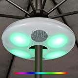 Upgrade Sonnenschirm Beleuchtung LED, Außenleuchten Licht Scheinwerfer Schnurlose 2 Modi 5 Farben SuperHell Dimmbar, USB Aufladen Notlicht für Garten Strand ...