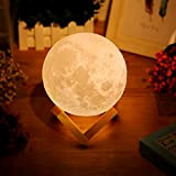 Uten 3D Mond 15cm/5.91" Light Moonlamp, Helligkeit Led Nachtlicht Stimmungslicht Dimmbare Touch Lampe für Wohnzimmer, Geschenk am Weihnachten für Liebhaber