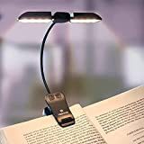 Vekkia Leselampe Buch Klemme, Buchlampe mit 14 LEDs，3 Farbmodi und 3 Helligkeitsstufen, 80 Stunden lange Laufzeit , USB Wiederaufladbare Klemmleuchte，für ...