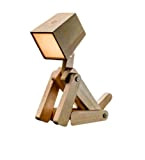 Villa Hauswerk Tischlampe Akku LED Hund verstellbar Tischleuchte Kinderzimmer Schreibtischlampe Nachttischlampe für Kinder, 25409-AMZ, Holz