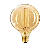 Vintage Edison Glühbirne 60 W – altmodische Glühfaden Glühbirnen machen schönes Design, Riesen-Käfig-Kugel 125 mm E27 ES dimmbar UK Beleuchtung