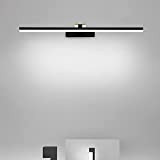 Wandlampe 60cm LED Spiegellampen Schwarz Spiegelleuchte Bad 180° Drehung Wandleuchte für Bad IP44 6500K Kaltes Weiß Badleuchte Aluminium