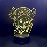 Wolostore LED-Lampe Anime Manga Flying Chopper One Piece Farbwechsel USB Nachtlicht und Dekoration …