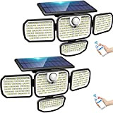Woolmug Solarlampen für Außen mit Bewegungsmelder, 286 LED Solar Strahler Außen IP65 Wasserdichte Solarlampe mit Fernbedienung 3 Modi 300° Beleuchtungswinkel ...