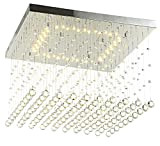 XL 60cm Dimmbar Led Deckenlampe WarmWeiß, 24W, Kristall Tröpfchen, Lewima Dadi, Deckenleuchte Lüster, Wohnzimmer Lampe, Groß