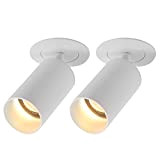 Yafido 2er Led Deckenstrahler Weiß 1 Flammig Spotlampe Schwenkbar 360° GU10 Strahler Deckenspot Spotlight Lampe für Wohnzimmer Ohne Leuchtmittel