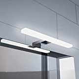 YIQAN 40cm Wandlampe für Badezimmer 10W LED-Spiegellampen 800lm 230VAC 4000K netto weißes Spiegellicht für Makeup IP44 verchromt Edelstahl