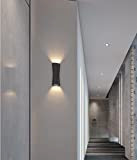 Zi Yang LED Moderne Wandleuchte Innen/Außen wasserdichte Außenwandleuchte Warmweiß 3000K Außen-Wandlampe Aluminium Außenleuchte Schwarz Front Badezimmer Balkon Flur Treppen Ausenwand ...