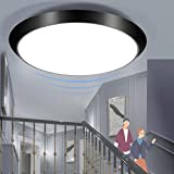 ZMH LED Deckenleuchte mit Bewegungsmelder Innen Deckenlampe I 15W Lampe Bewegungssensor Flurlampe Deck IP44 Wasserdicht Sensorleuchte Schwarz 4000K für Bad ...