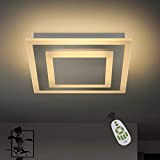 ZMH LED Quadratisch Deckenlampe Wohnzimmer Dimmbar stufenlos mit Fernbedienung 41W 40cm Deckenleuchte aus Metall und Acryl Bürodeckenleuchten für Wohnzimmer, Schlafzimmer, ...