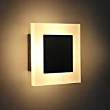 ZMH LED Wandlampe innen Wandleuchte Flur modern Wand Beleuchtung rund 3000K warmweiß aus Eisen & Acryl Ø16cm 6.9W Flurlampe für ...