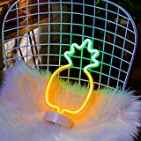 ZVO LED Ananas Neonlicht Schild, Neon Light Wandleuchte Zeichen Innen, Batterie/USB Wandkunst Leuchtreklame Decoration Schreibtisch Nachtlicht für Weihnachten Kinder Schlafzimmer ...